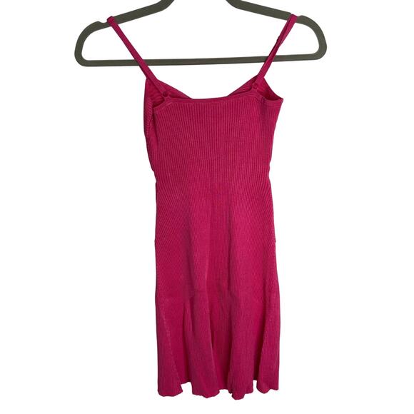 Cult Gaia Zenda Knotted Rib Knit Dress Cut Out Adjustable Strap Rose Pink Size S - Picture 7 of 11
